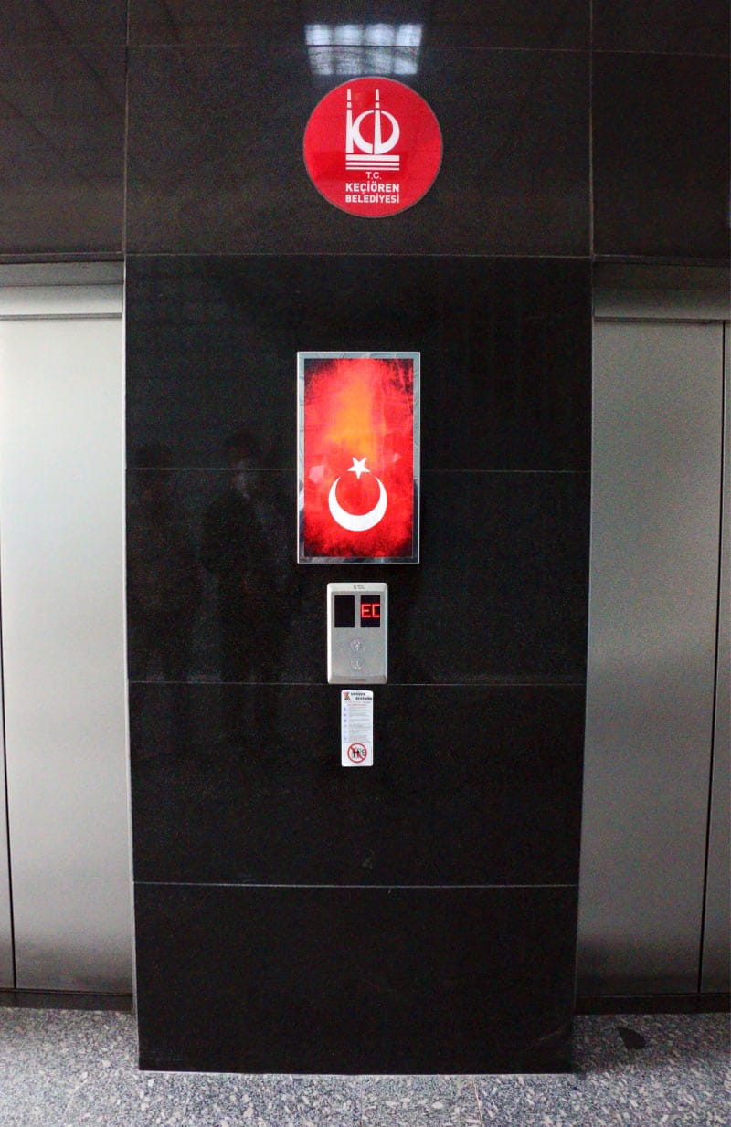 Ankara Keçiören Belediyesi Asansör Bilgilendirme Ekran Kurulumu